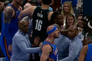 吕佩尔拉拽米切尔吃一级恶意 双方小冲突 杨瀚森把哈滕拉走