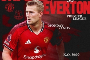 能否杀进前四？曼联发布对阵埃弗顿海报：德里赫特单人出镜