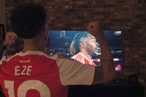 关注老东家，沃尔科特晒看球照称赞埃泽：好一个帽子戏法