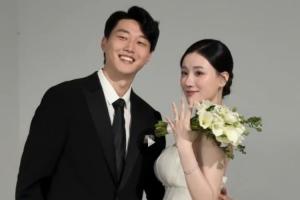 甜度超标高准翼妻子社媒晒婚纱照拍摄花絮，两人街头拥吻