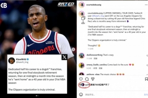 保罗INS点赞美媒动态：快船管理层的行为简直是犯罪