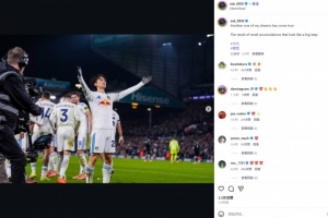 对阵切尔西打进生涯英超首球，田中碧社媒：实现了又一个梦想！