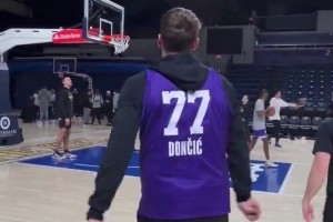 卢卡·东契奇回到湖人队，在费城参加投篮训练！